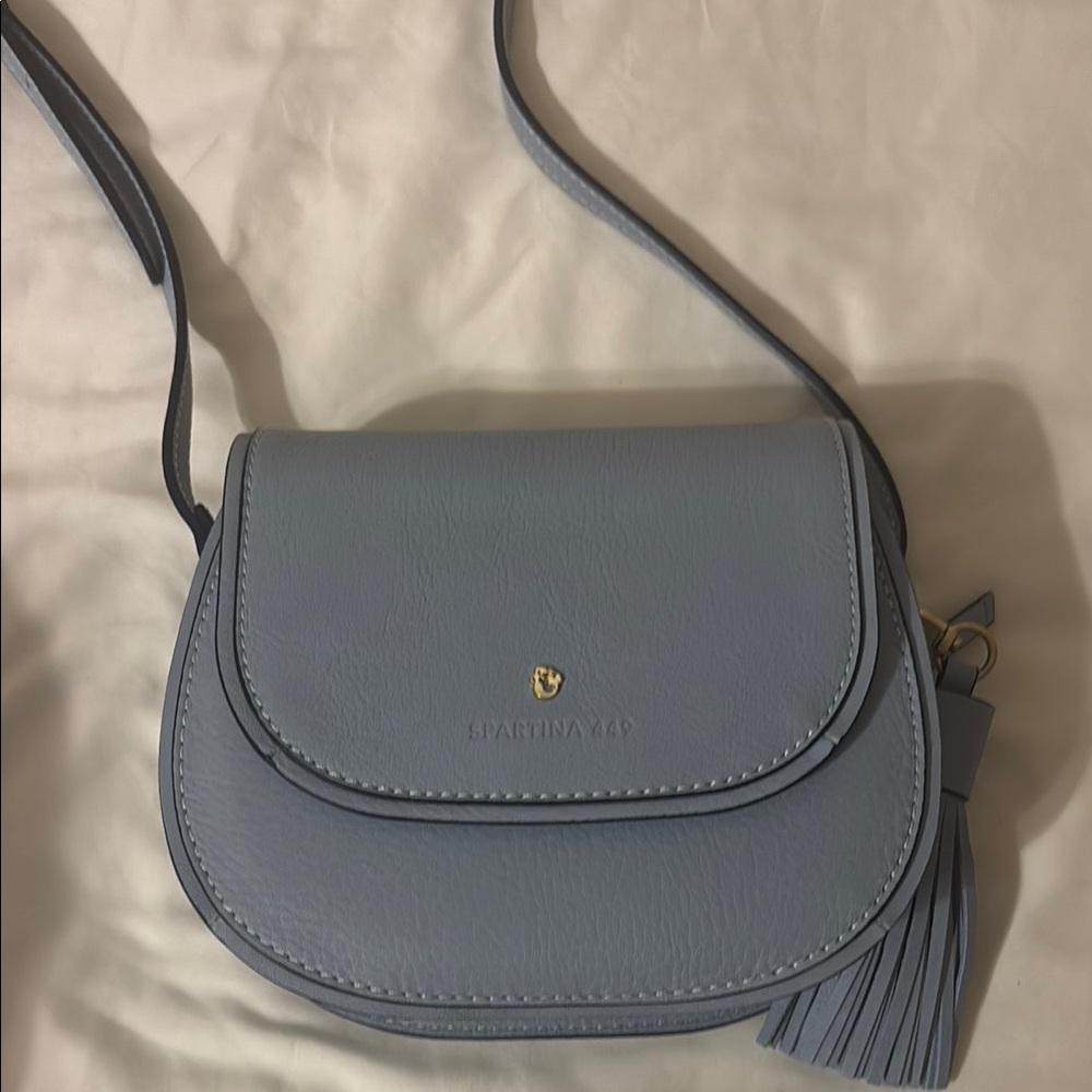 Spartina 449 Blue Saddle Crossbody Bag with Tassel
